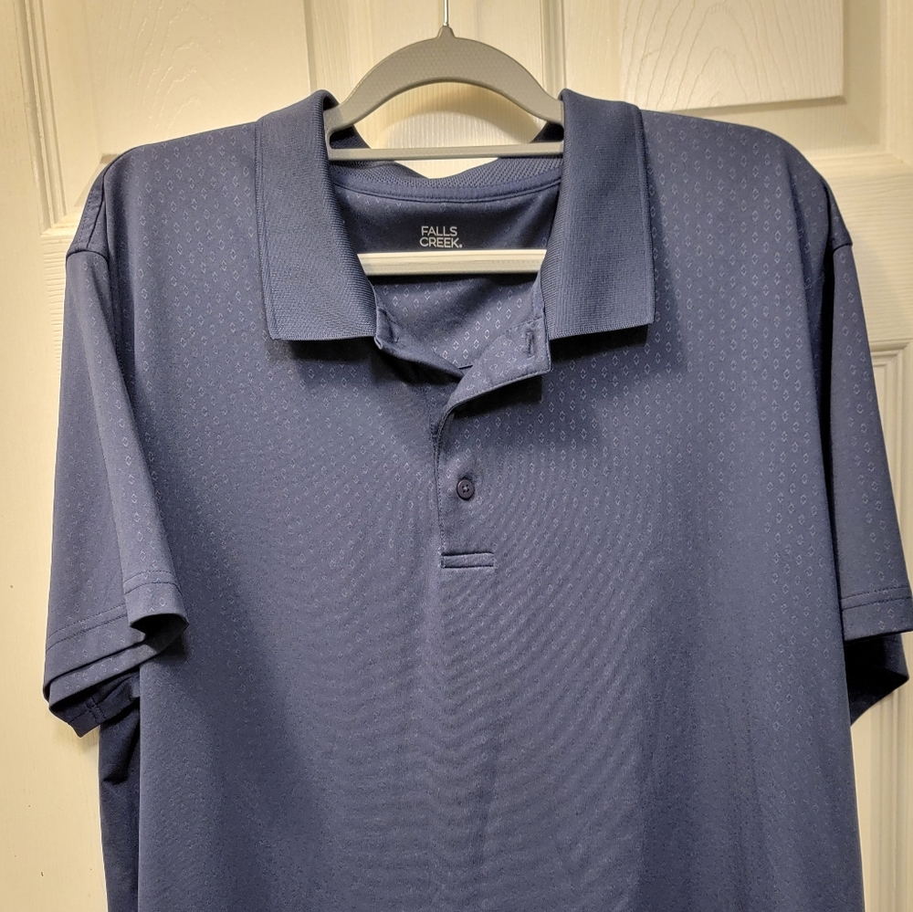 Falls Creek Men's Navy Blue Golf Shirt Size XXL